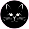 Kitty Cat Face Circle Sticker – vinyl decal printed in the USA
