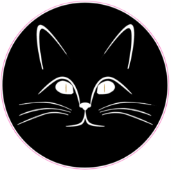 Kitty Cat Face Circle Sticker – vinyl decal printed in the USA