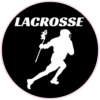 Lacrosse Player Black Circle Sticker – vinyl decal printed in the USA
