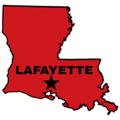 Lafayette Louisiana State Shaped Sticker – vinyl decal printed in the USA