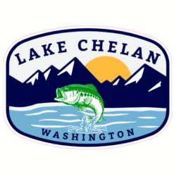 Lake Chelan Washington Fishing Sticker – vinyl decal printed in the USA