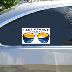 Lake George New York Car Sticker shown on a vehicle rear window