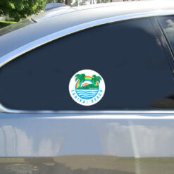 Lanikai Beach Kailua Hawaii Car Sticker shown on a vehicle rear window