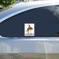 Laramie Wyoming Car Sticker shown on a vehicle rear window
