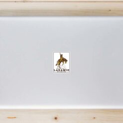 Laramie Wyoming Laptop Sticker shown on a laptop lid