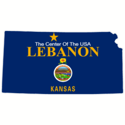 Lebanon Kansas Center of the USA Sticker – vinyl decal printed in the USA
