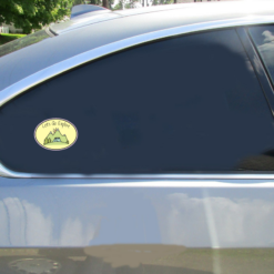 Let's Go Explore Car Sticker shown on a vehicle rear window