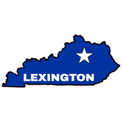 Lexington Kentucky State Shaped Sticker – vinyl decal printed in the USA