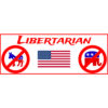 Libertarian American Flag Bumper Sticker – vinyl decal printed in the USA