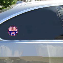 Libertarian Patriotic Circle Car Sticker shown on a vehicle rear window