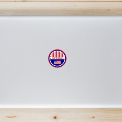 Libertarian Patriotic Circle Laptop Sticker shown on a laptop lid