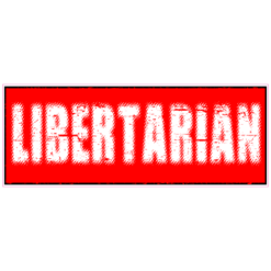 Libertarian Red Distressed Sticker – vinyl decal printed in the USA