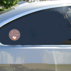 Life Is Short Cupcake Car Sticker shown on a vehicle rear window