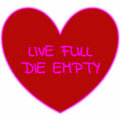 Live Full Die Empty Heart Sticker – vinyl decal printed in the USA
