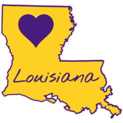 Louisiana State Heart Sticker – vinyl decal printed in the USA