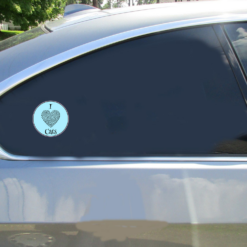 Love Cats Heart Car Sticker shown on a vehicle rear window