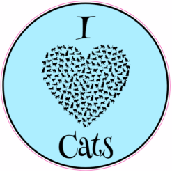 Love Cats Heart Sticker – vinyl decal printed in the USA