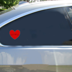 Love EKG Heart Car Sticker shown on a vehicle rear window