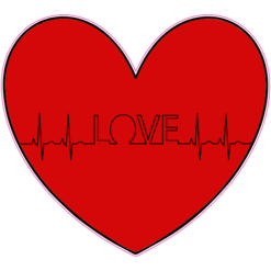 Love EKG Heart Sticker – vinyl decal printed in the USA