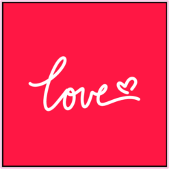 Love Heart Square Sticker – vinyl decal printed in the USA