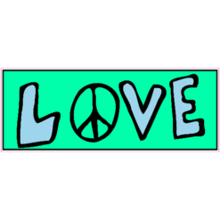 Love Peace Sticker – vinyl decal printed in the USA