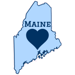 Maine Heart State Shaped Sticker – vinyl decal printed in the USA