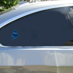 Maine Home Sweet Home Car Sticker shown on a vehicle rear window