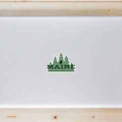 Maine The Pine Tree State Laptop Sticker shown on a laptop lid