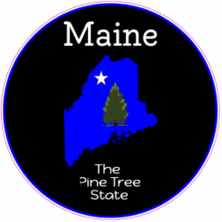 Maine The Pine Tree State Sticker – vinyl decal printed in the USA