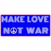 Make Love Not War Blue Red Bumper Sticker – vinyl decal printed in the USA