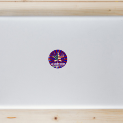 Make Your Own Retro Laptop Sticker shown on a laptop lid