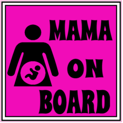 Mama On Board Pregnancy Sticker – vinyl decal printed in the USA