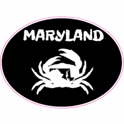 Maryland Crab State Oval Sticker – vinyl decal printed in the USA