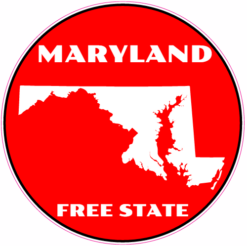 Maryland Free State Red Circle Sticker – vinyl decal printed in the USA