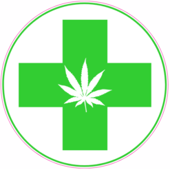 Medical Marijuana Circle Sticker – vinyl decal printed in the USA