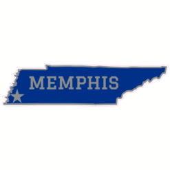 Memphis Tennessee State Shaped Sticker – vinyl decal printed in the USA
