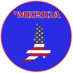 Merica American Flag Eagle Blue Circle Decal – vinyl decal printed in the USA