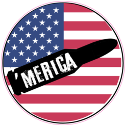'Merica Bullet Flag Sticker – vinyl decal printed in the USA