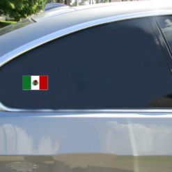Mexico Flag Car Sticker shown on a vehicle rear window