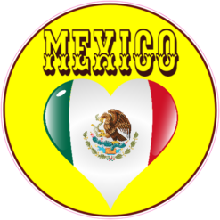 Mexico Flag Heart Sticker – vinyl decal printed in the USA