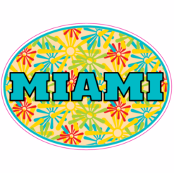 Miami Art Deco Oval Sticker – vinyl decal printed in the USA