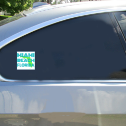 Miami Beach Florida Art Deco Square Decal – vinyl decal printed in the USA