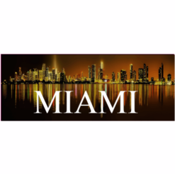 Miami Night Skyline Sticker – vinyl decal printed in the USA