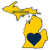 Michigan Heart State Shaped Sticker – vinyl decal printed in the USA