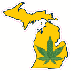 Michigan Legalized Weed Sticker – vinyl decal printed in the USA