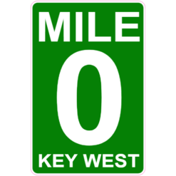 Mile 0 Key West Road Sign Sticker – vinyl decal printed in the USA