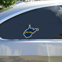 Milton West Virginia Car Sticker shown on a vehicle rear window