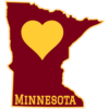 Minnesota Heart State Shaped Sticker – vinyl decal printed in the USA