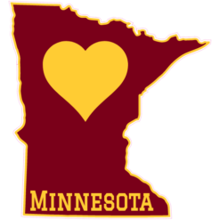 Minnesota Heart State Shaped Sticker – vinyl decal printed in the USA