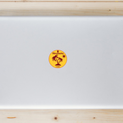 Minnesota Palm Tree I Wish Laptop Sticker shown on a laptop lid